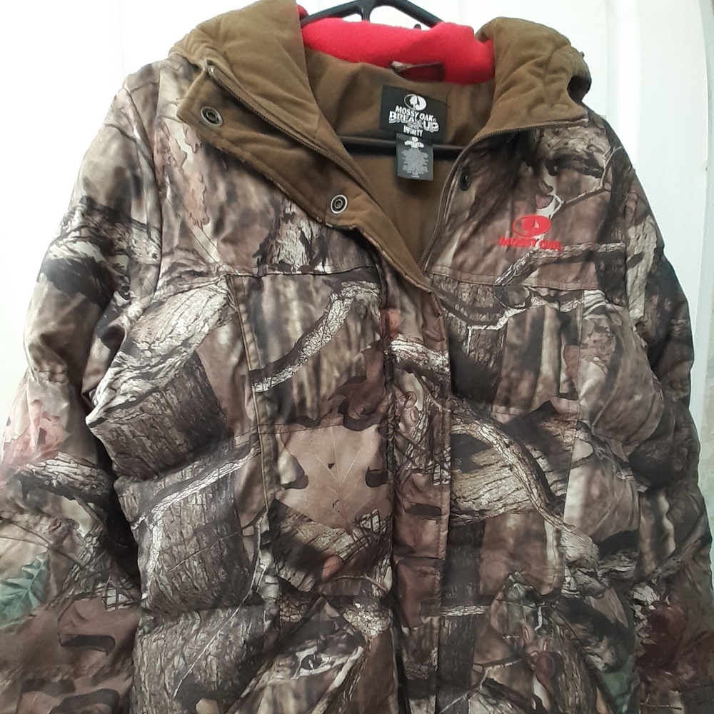 Men's Mossy Oak Coat with Hood Sz XL 46-48 Camouflage